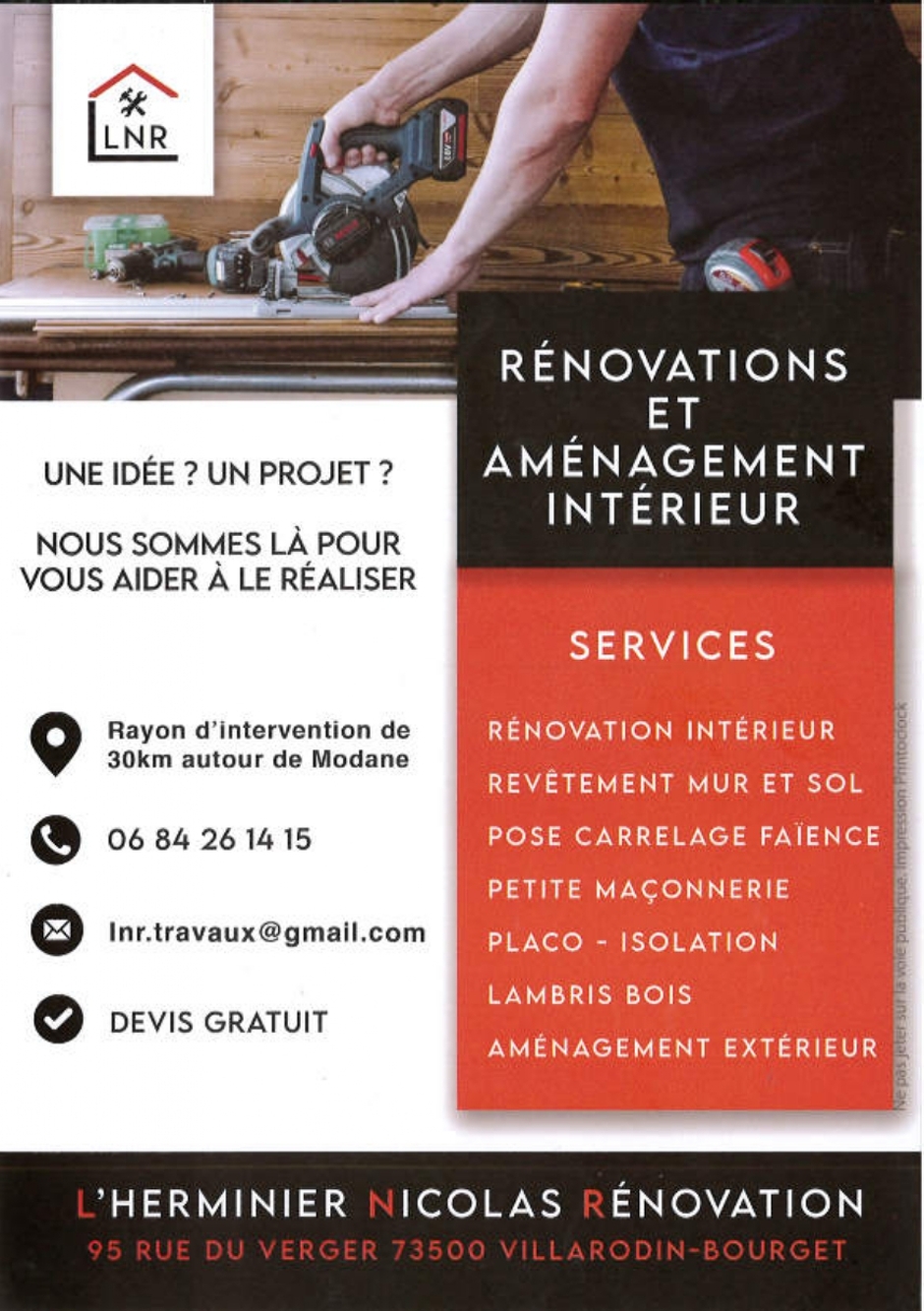 © Flyer L'herminier Nicolas Rénovation - Flyer L'herminier Nicolas