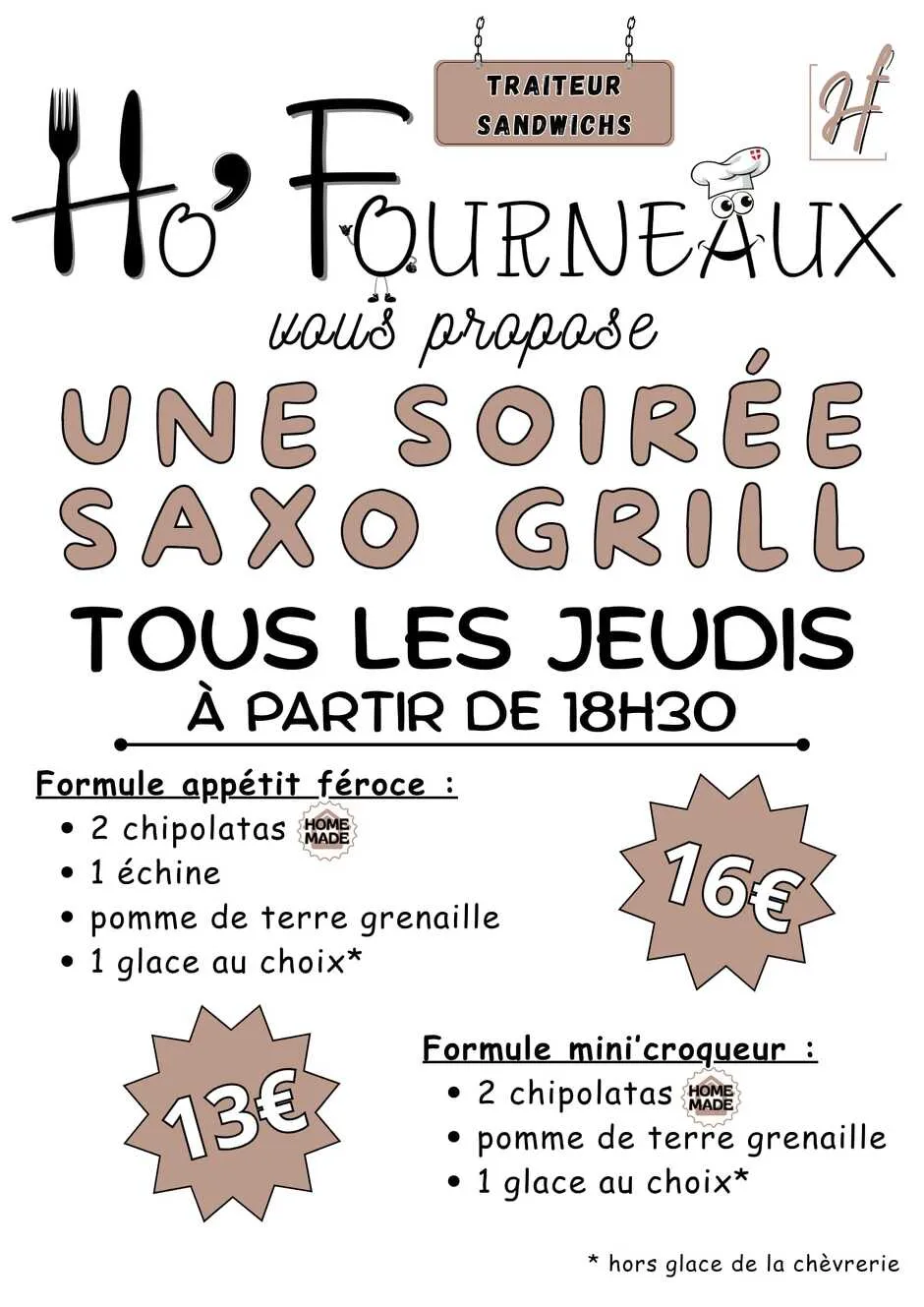© Affiche saxo grill - Ho'fourneaux
